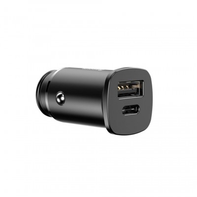 Автомобильное зарядное устройство Baseus Square metal A+C 30W PPS Car Charger (PD3.0 QC4.0+SCP AFC) (CCALL-AS01) - Black Автомобильное зарядное устройство Baseus Square metal A+C 30W PPS Car Charger (PD3.0 QC4.0+SCP AFC) (CCALL-AS01) - Black
