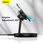 Беспроводная зарядка Baseus Swan 3 in 1 Wireless Magnetic Charging Bracket Baseus 20W Stand - Black (WXTE000101)