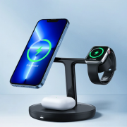 Беспроводная зарядка Baseus Swan 3 in 1 Wireless Magnetic Charging Bracket Baseus 20W Stand - Black (WXTE000101)