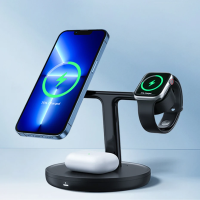 Беспроводная зарядка Baseus Swan 3 in 1 Wireless Magnetic Charging Bracket Baseus 20W Stand - Black (WXTE000101) Беспроводная зарядка Baseus Swan 3 in 1 Wireless Magnetic Charging Bracket Baseus 20W Stand - Black (WXTE000101)