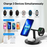 Беспроводная зарядка Baseus Swan 3 in 1 Wireless Magnetic Charging Bracket Baseus 20W Stand - Black (WXTE000101)
