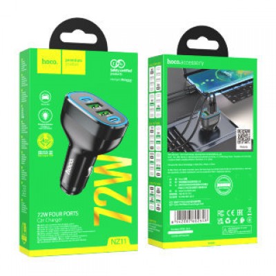 Автомобильное ЗУ Hoco NZ11 guide PD72W (2C2A) car charger - Черный Автомобильное ЗУ Hoco NZ11 guide PD72W (2C2A) car charger - Черный