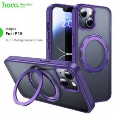 Чехол Hoco AS1 Rotating magnetic case for iPhone 15 Pro - Фиолетовый Чехол Hoco AS1 Rotating magnetic case for iPhone 15 Pro - Фиолетовый