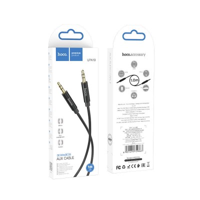 Кабель AUX hoco UPA19 AUX audio cable (L=1M) - Black Кабель AUX hoco UPA19 AUX audio cable (L=1M) - Black