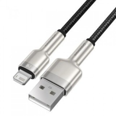 Кабель Baseus Cafule Series Metal Data Cable USB to IP 2.4A 0.25m - Black (CALJK-01) Кабель Baseus Cafule Series Metal Data Cable USB to IP 2.4A 0.25m - Black (CALJK-01)