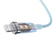 Кабель BASEUS explorer series fast charging cable with smart temperature control USB to ip 2.4a 1m - Blue (CATS010003)