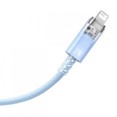 Кабель BASEUS explorer series fast charging cable with smart temperature control USB to ip 2.4a 1m - Blue (CATS010003) Кабель BASEUS explorer series fast charging cable with smart temperature control USB to ip 2.4a 1m - Blue (CATS010003)