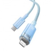 Кабель BASEUS explorer series fast charging cable with smart temperature control type-c to ip 20w 1m - Blue (CATS010203)