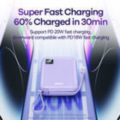 Power Bank REMAX RPP-579 lycal 20W+22.5W cabled fast charging 10000mAh - Фиолетовый Power Bank REMAX RPP-579 lycal 20W+22.5W cabled fast charging 10000mAh - Фиолетовый