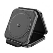 Беспроводная зарядка Hoco CQ4 unique 3-in-1 folding magnetic wireless fast charger - Черный