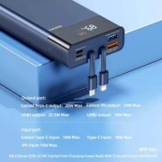 Power Bank REMAX RPP-561 rigi ll 20W+22.5W cabled fast charging with colored screen 20000mAh - Черный