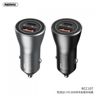 Автомобильное ЗУ REMAX ZHITU QC+PD 36W car charger RCC-107 - Black Автомобильное ЗУ REMAX ZHITU QC+PD 36W car charger RCC-107 - Black
