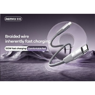 Кабель Remax Infinity series 100W zinc alloy braided fast charging data cable RC-C106 C-C - Gold Кабель Remax Infinity series 100W zinc alloy braided fast charging data cable RC-C106 C-C - Gold