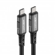 Аудиопереходник Acefast C1-09 Type-С to Type-С aluminum alloy audio/video transmission full-featured data cable - Black-gray