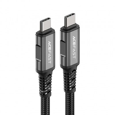 Аудиопереходник Acefast C1-09 Type-С to Type-С aluminum alloy audio/video transmission full-featured data cable - Black-gray Аудиопереходник Acefast C1-09 Type-С to Type-С aluminum alloy audio/video transmission full-featured data cable - Black-gray