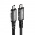 Аудиопереходник Acefast C1-09 Type-С to Type-С aluminum alloy audio/video transmission full-featured data cable - Black-gray Аудиопереходник Acefast C1-09 Type-С to Type-С aluminum alloy audio/video transmission full-featured data cable - Black-gray