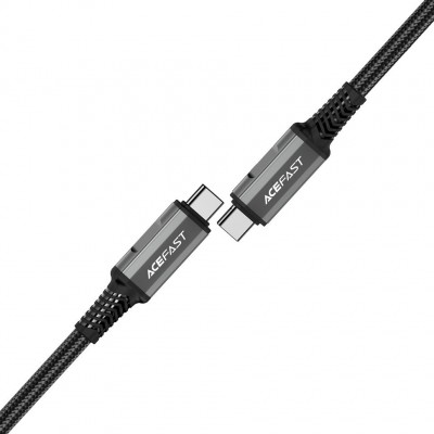 Аудиопереходник Acefast C1-09 Type-С to Type-С aluminum alloy audio/video transmission full-featured data cable - Black-gray Аудиопереходник Acefast C1-09 Type-С to Type-С aluminum alloy audio/video transmission full-featured data cable - Black-gray