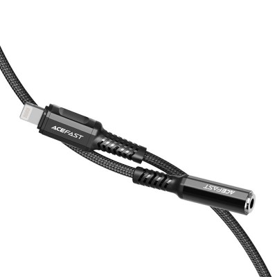 Аудиопереходник Acefast C1-05 Lightning to 3.5mm aluminum alloy headphones adapter cable - Black Аудиопереходник Acefast C1-05 Lightning to 3.5mm aluminum alloy headphones adapter cable - Black
