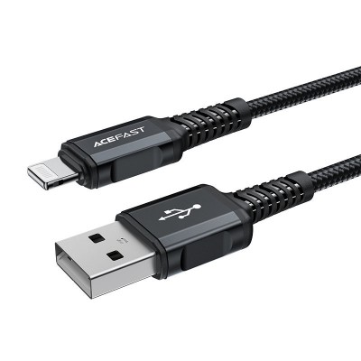 Кабель Acefast C4-02 Lightning aluminum alloy charging data cable(1.8m) - Black Кабель Acefast C4-02 Lightning aluminum alloy charging data cable(1.8m) - Black
