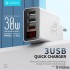 Сетевой адаптер Celebrat C-H12 EU 3USB Quick Charger - White Сетевой адаптер Celebrat C-H12 EU 3USB Quick Charger - White