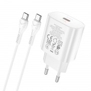 Зарядка hoco N22 Jetta PD25W charger set (Type-C to Type-C) (EU) - White
