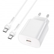 Зарядка hoco N22 Jetta PD25W charger set (Type-C to Type-C) (EU) - White