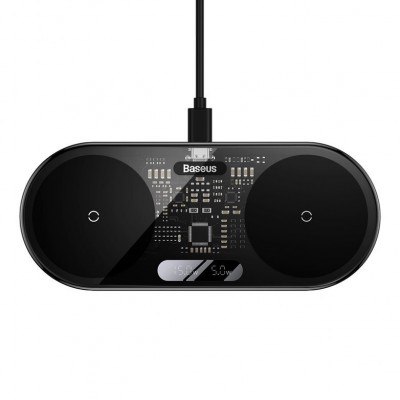 Зарядное устройство Baseus Digital LED Display 2in1 Wireless Charger 20W Universal version Include USB For type-C 3A 1m - Black (WXSX010101) Зарядное устройство Baseus Digital LED Display 2in1 Wireless Charger 20W Universal version Include USB For type-C 3A 1m - Black (WXSX010101)