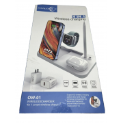Беспроводная зарядка No Name OW-01 Smart Wireless Charger 4-in-1 - White