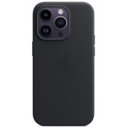 Чехол leather case magsafe for iPhone 14 Pro (6.1) - Black