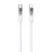 Кабель REMAX Mecha Series 30W Liquid Silicone Fast Charging Data Cable With Light 1.2m RC-C109 (T.C to IP) - White
