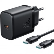Сетевой адаптер JOYROOM JR-TCF11 (EU) 25W Charger European Regulation set - Black (Including 1m Permanent C-C Line Black)
