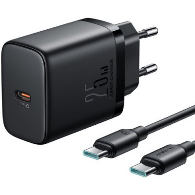 Сетевой адаптер JOYROOM JR-TCF11 (EU) 25W Charger European Regulation set - Black (Including 1m Permanent C-C Line Black) Сетевой адаптер JOYROOM JR-TCF11 (EU) 25W Charger European Regulation set - Black (Including 1m Permanent C-C Line Black)