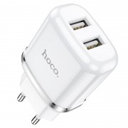 Сетевой адаптер hoco N4 Aspiring dual port charger (EU) - White