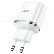 Сетевой адаптер hoco N4 Aspiring dual port charger (EU) - White