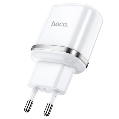 Сетевой адаптер hoco N4 Aspiring dual port charger (EU) - White Сетевой адаптер hoco N4 Aspiring dual port charger (EU) - White