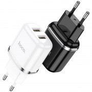 Сетевой адаптер hoco N4 Aspiring dual port charger (EU) - White