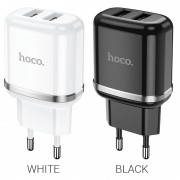 Сетевой адаптер hoco N4 Aspiring dual port charger (EU) - White