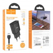 Зарядка hoco C88A Star round dual port charger set (Type-C) (EU) - Черный