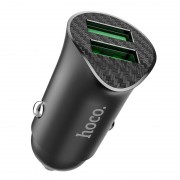 Автомобильное зарядное устройство hoco Z39 Farsighted dual port QC3.0 car charger - Black