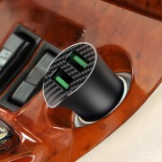 Автомобильное зарядное устройство hoco Z39 Farsighted dual port QC3.0 car charger - Black