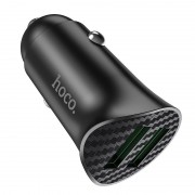Автомобильное зарядное устройство hoco Z39 Farsighted dual port QC3.0 car charger - Black