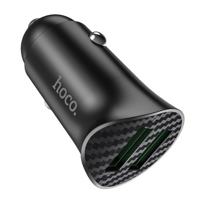 Автомобильное зарядное устройство hoco Z39 Farsighted dual port QC3.0 car charger - Black Автомобильное зарядное устройство hoco Z39 Farsighted dual port QC3.0 car charger - Black