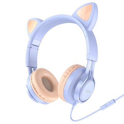 Наушники Hoco W36 Cat ear headphones with mic - Dream blue Наушники Hoco W36 Cat ear headphones with mic - Dream blue
