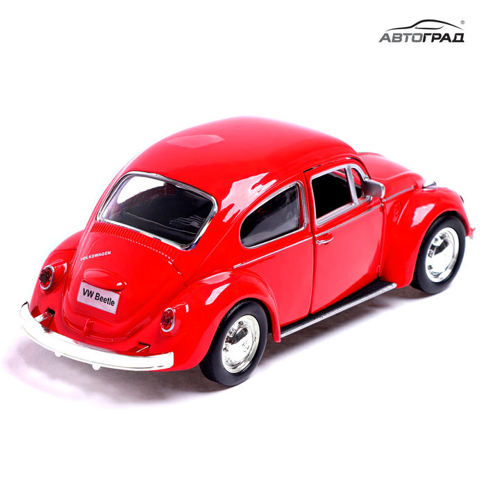Машина металлическая VOLKSWAGEN BEETLE 1967, 1:32, открываются двери, инерция, цвет красный Машина металлическая VOLKSWAGEN BEETLE 1967, 1:32, открываются двери, инерция, цвет красный