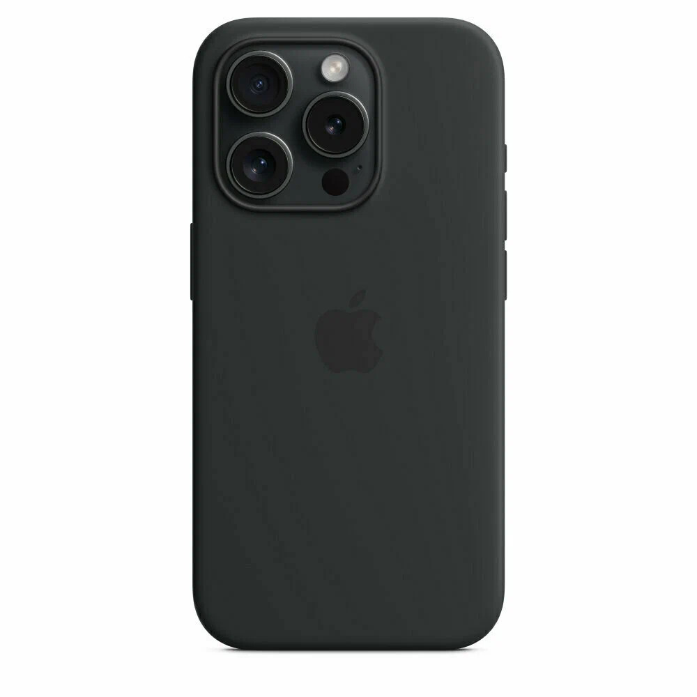 Силиконовый чехол iPhone 15 Pro чёрный Силиконовый чехол iPhone 15 Pro чёрный