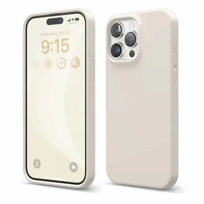 Силиконовый чехол iPhone 14 Бежевый Силиконовый чехол iPhone 14 Бежевый