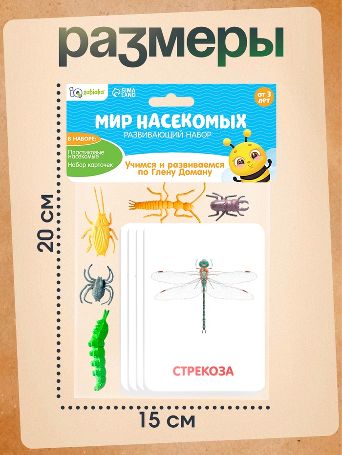 Развивающий набор с карточками «Мир насекомых», по методике Домана Развивающий набор с карточками «Мир насекомых», по методике Домана