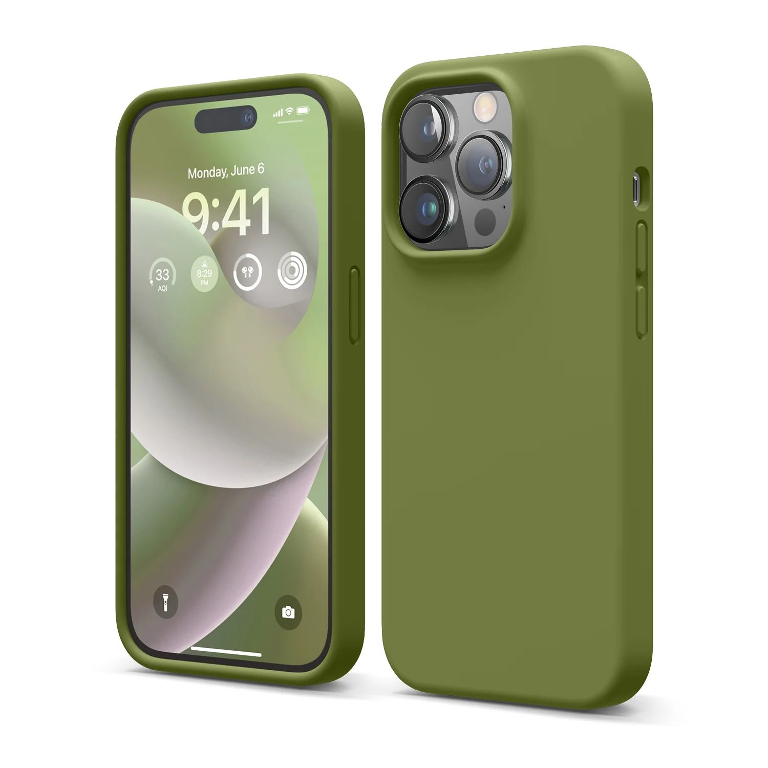 Силиконовый чехол Apple iPhone 13 Pro Max кедрово-зеленый Силиконовый чехол Apple iPhone 13 Pro Max кедрово-зеленый