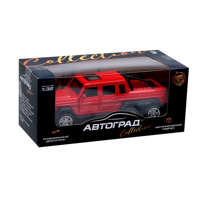 Машинка металлическая «Джип 6X6», 1:32, инерция, цвет красный Машинка металлическая «Джип 6X6», 1:32, инерция, цвет красный
