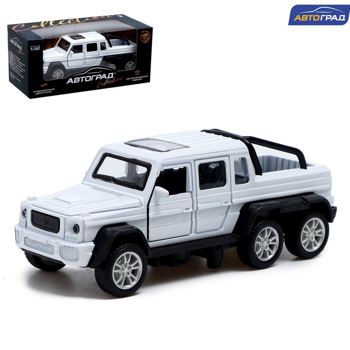 Машинка металлическая «Джип 6X6», 1:32, инерция, цвет белый Машинка металлическая «Джип 6X6», 1:32, инерция, цвет белый